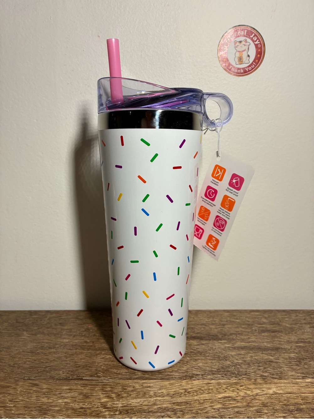 Dunkin’ Donuts Stainless Sprinkle Steel Insulated Tumbler - Picture 2 of 7